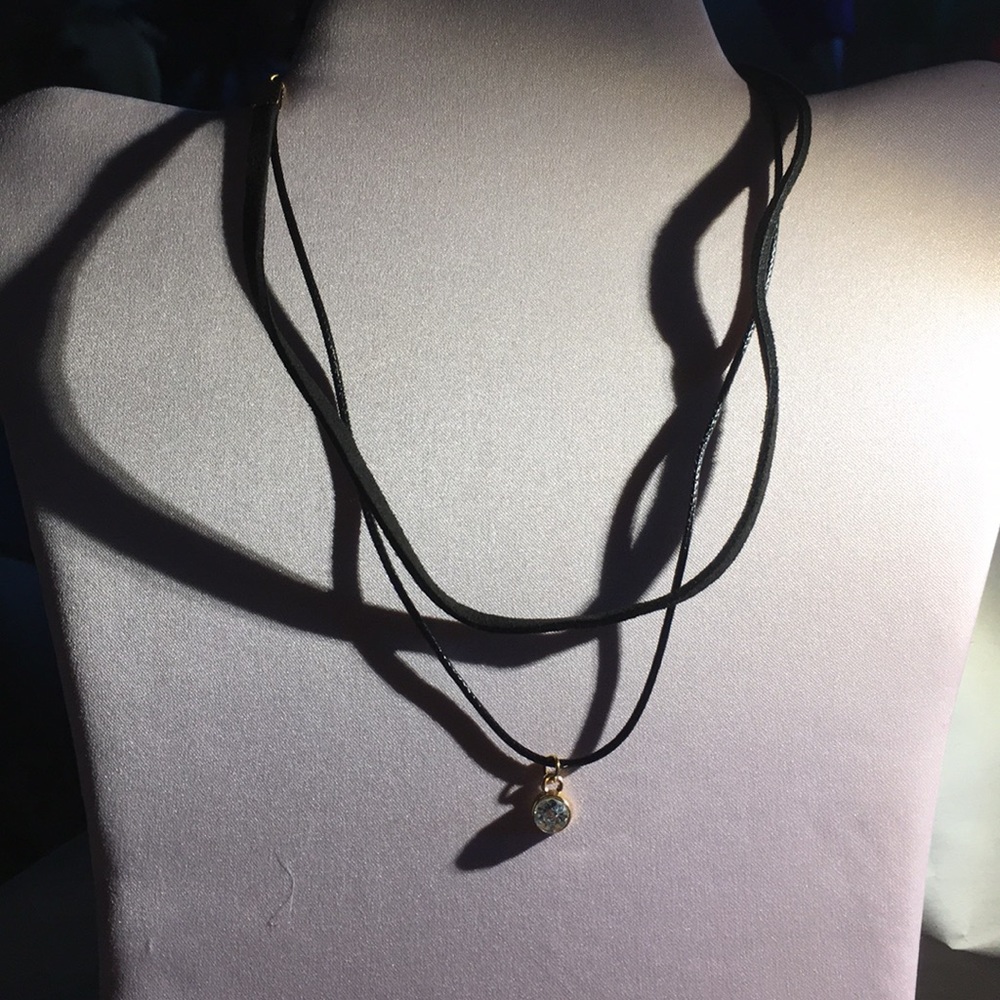 Black leather choker
